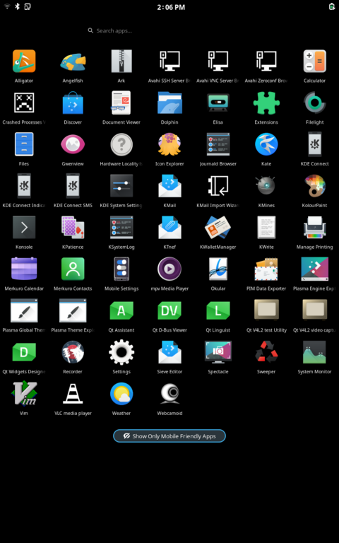 The Phosh launch screen